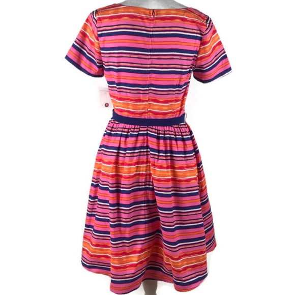 Modcloth Dress M Fit Flare Dress Striped Pinup - Picture 6 of 8